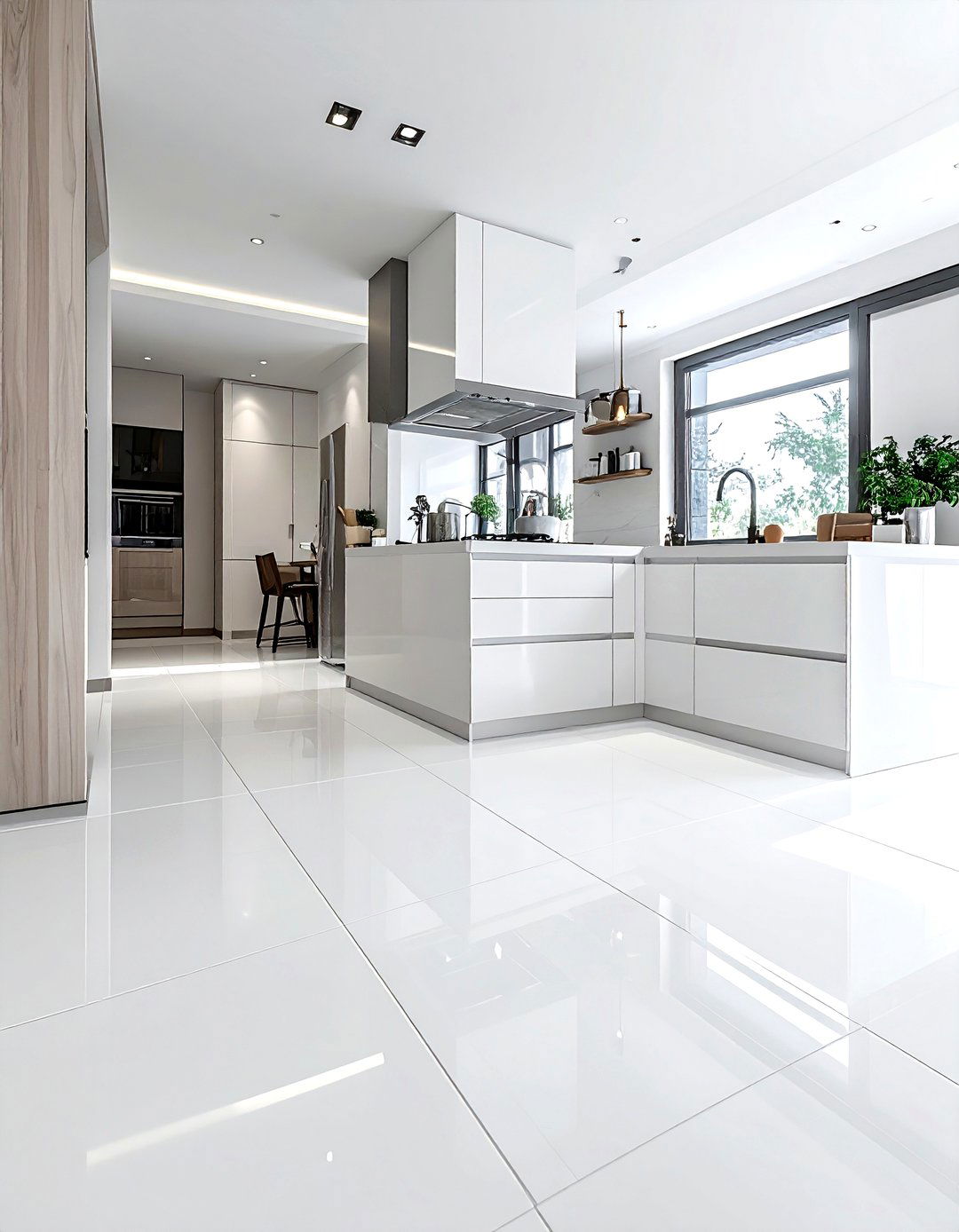 white kitchen floor tile - 30 all white kitchen ideas