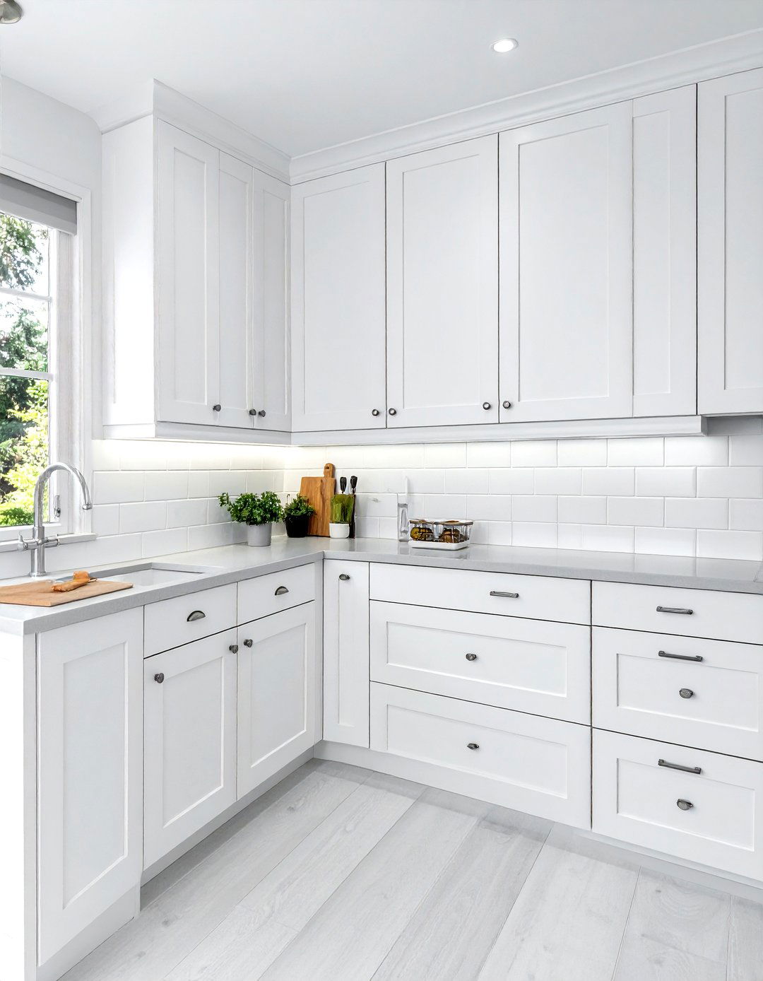 white kitchen shaker cabinet - 30 all white kitchen ideas