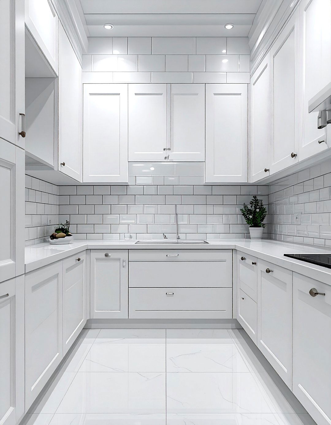white kitchen subway tile - 30 all white kitchen ideas