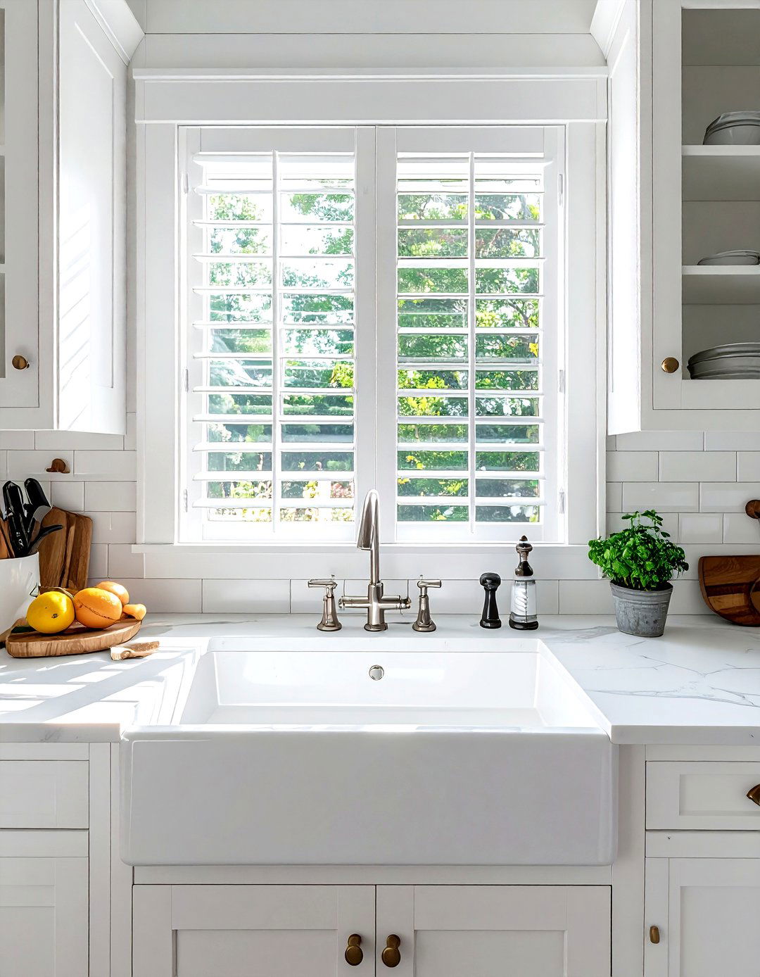 white kitchen window treatment - 30 all white kitchen ideas